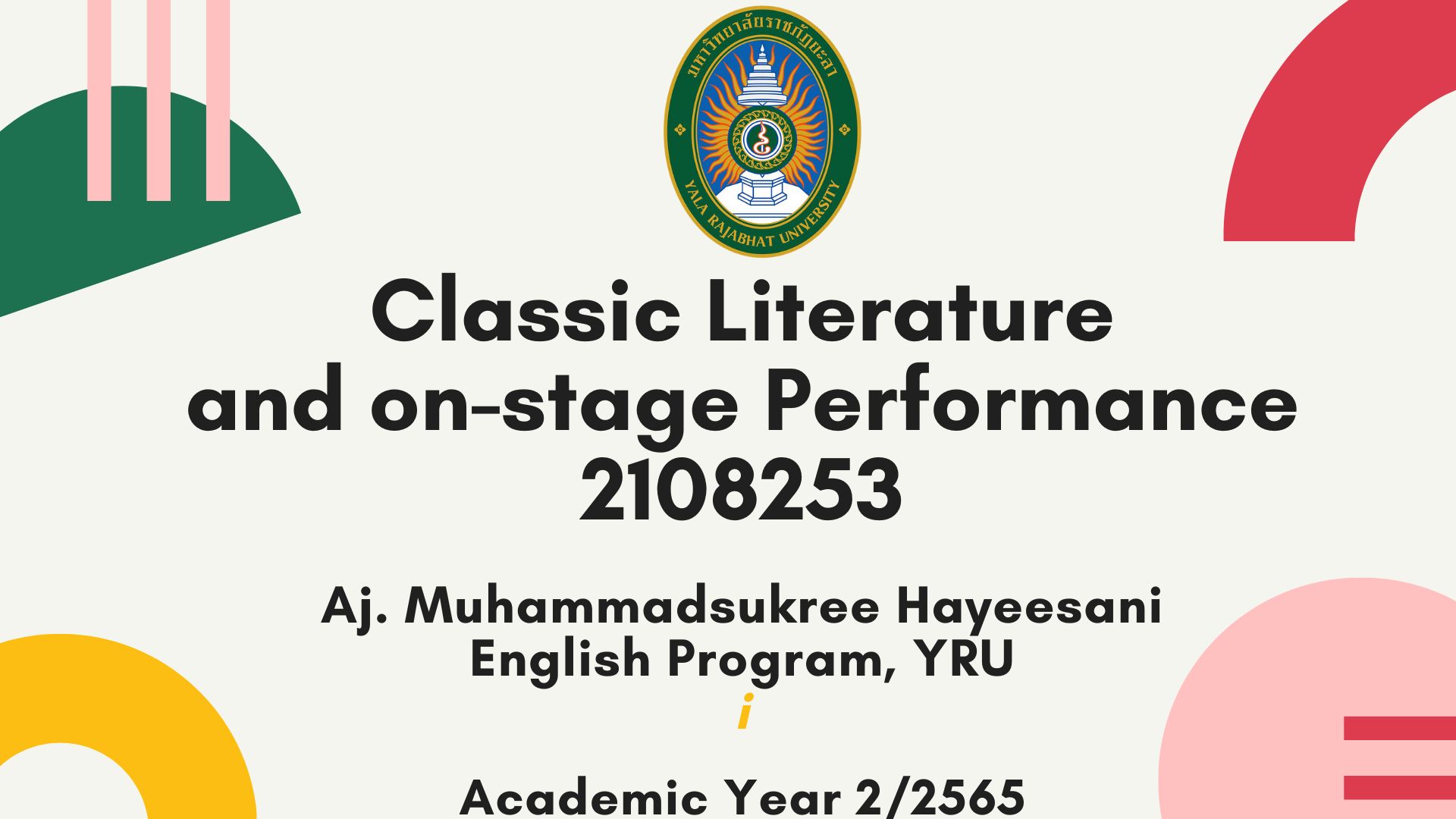 Classic Literature and on-stage Performance